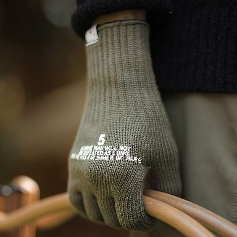 1 Pair Green Warm Gloves