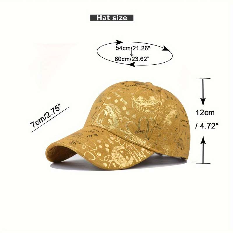 1pc New Graffiti Baseball Caps Golden Stamping Outdoor Hip-hop Joker Cap Street Cool Baseball Hats