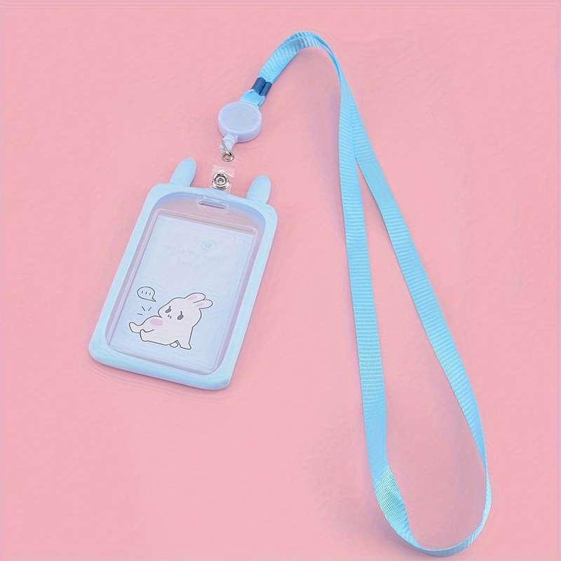 1pc 1pc Rabbit Ear-shaped Card Holder Versatile And Fashionable Can Be Used For Student ID Adul