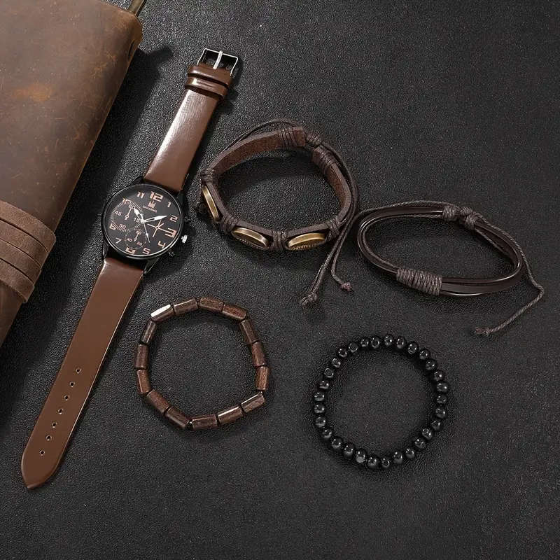 5-Piece Quartz Watch And Bracelet Set