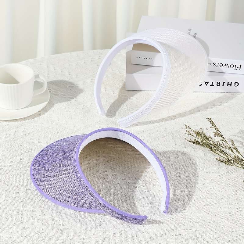 1pc Two Mixed Color Sets Unisex Combination Summer And Linen Sun Hats Hollow Top Hats Large Brim Be