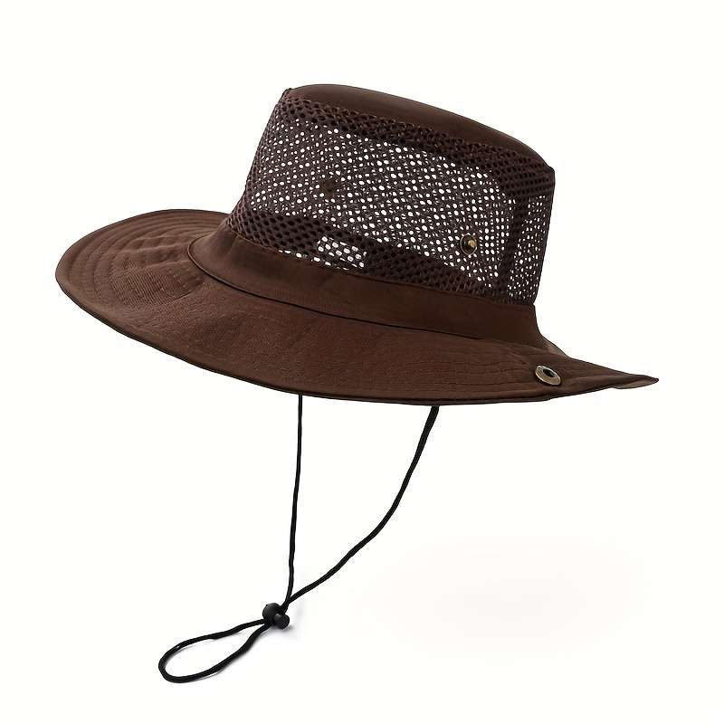 1pc Fisherman's Hat Outdoor Hiking Big Eaves Breathable Mesh Hat Sun Visor Hats For Men And Women.