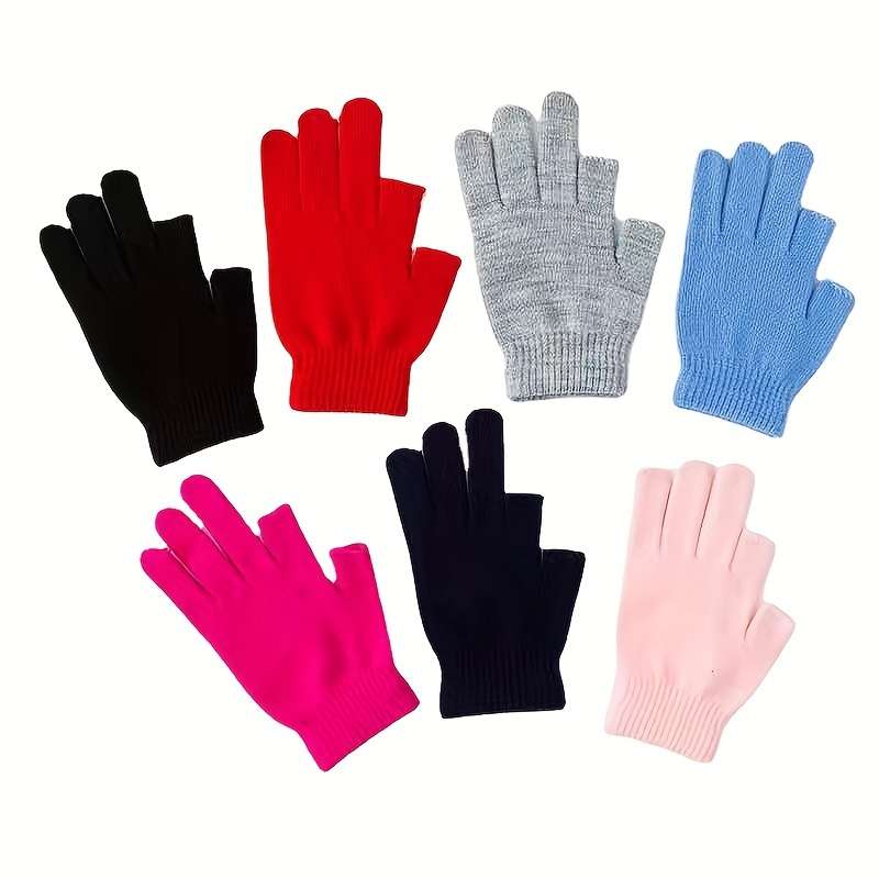 1 Pair Bright Red Warm Gloves