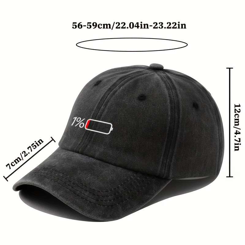1pc Unisex Sunshade Breathable Baseball Cap With Battery Pattern For Outdoor Sport gift For Me