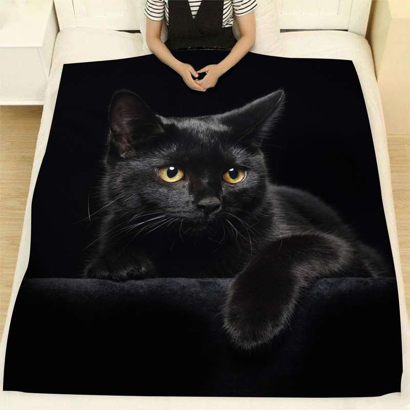 1ps Blanket Color Black Cat size 150x200cm