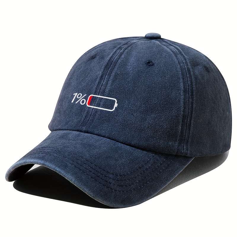1pc Unisex Sunshade Breathable Baseball Cap With Battery Pattern For Outdoor Sport gift For Me