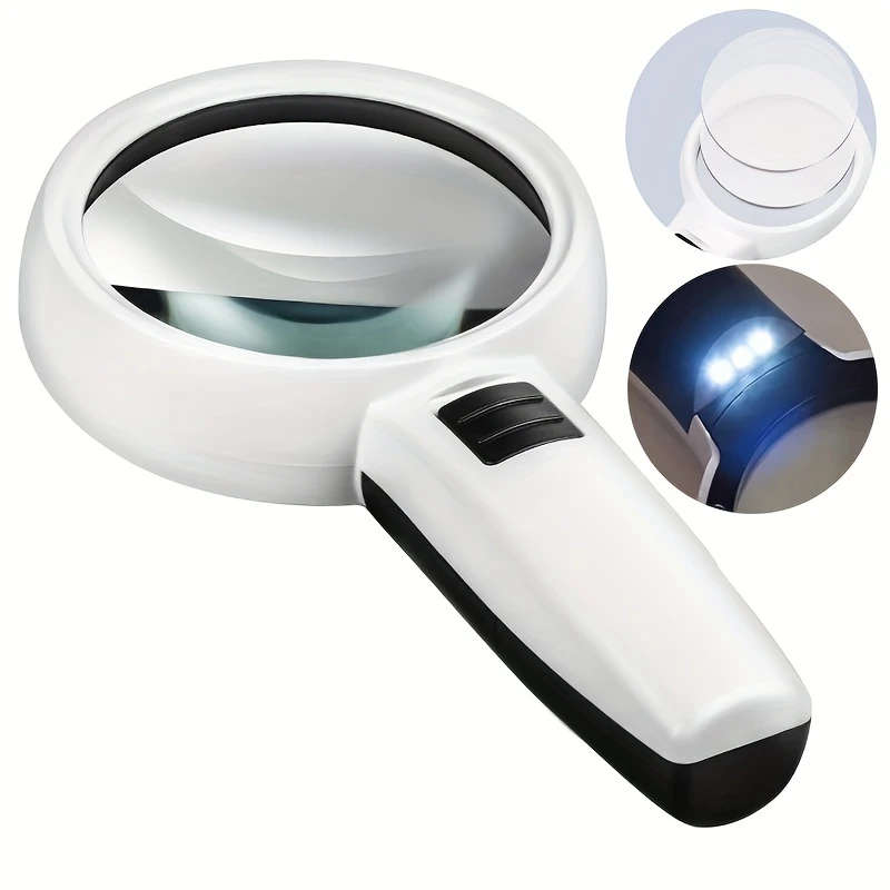 1pc 30X 9.5cm 3 LED Light Magnifying Glass Lens Mini Pocket Handheld Microscope Jewelry Loupe