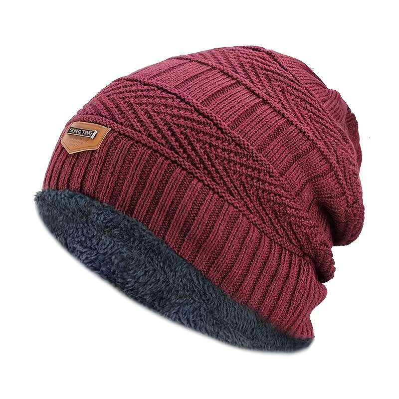 1pc Unisex Winter Beanie Hat Knit Hat Thick Winter Breathable Hat Skull Cap