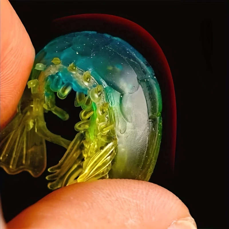 7pcs Luminous Shrimp Soft Lure Glow in the Dark Fishing Lure with Hooks Swivels 8cm 3.15inch  5g