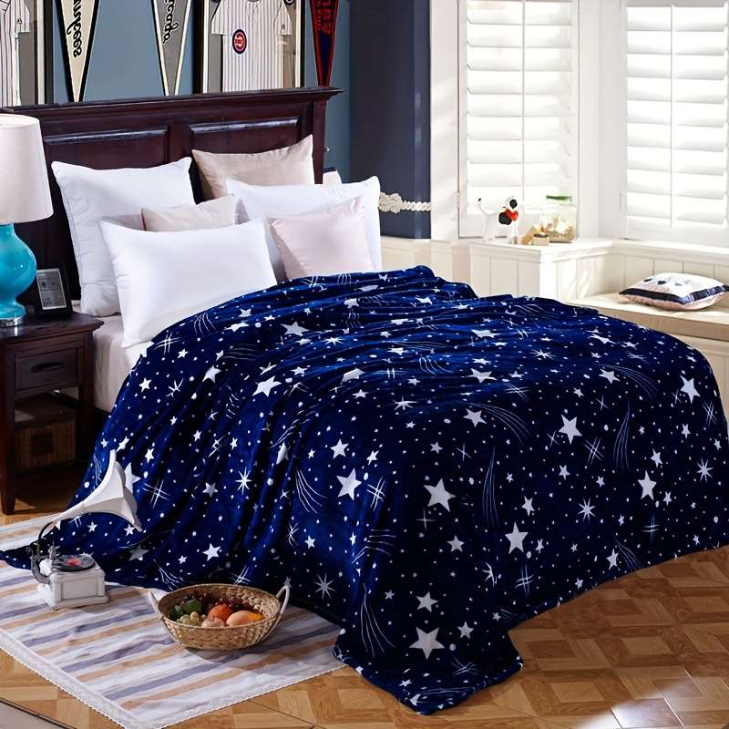 1ps Blanket Size 200X230Cm Style Star Blue