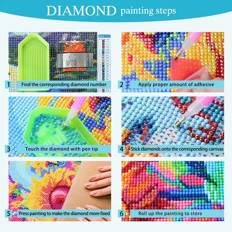 1pc Large Size 30x40cm 11.8x15.7Inch Canvas Round Diamond Shape Full Rhinestone Painting 5D Diamond
