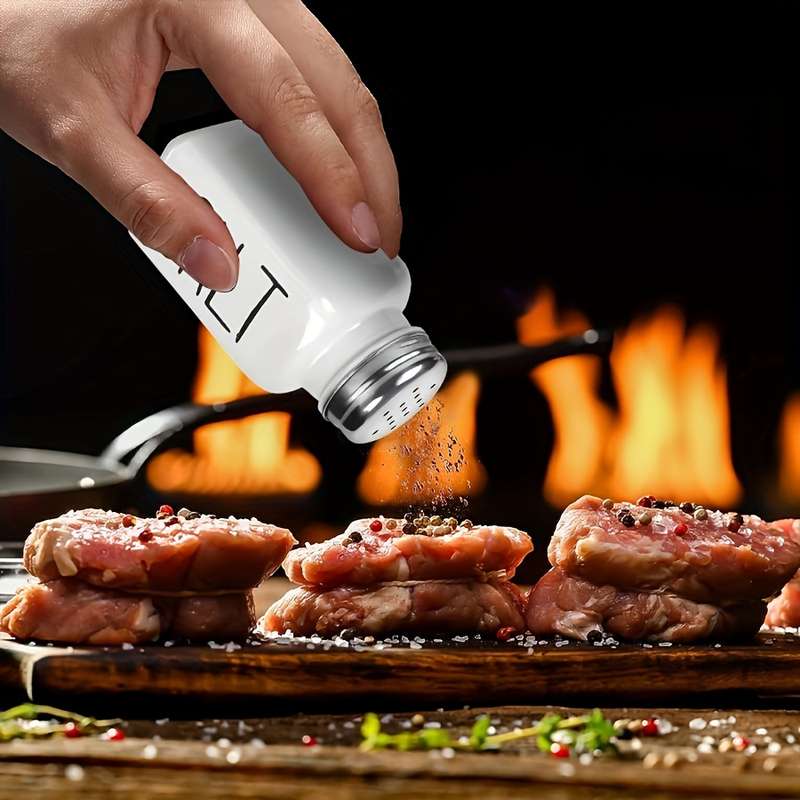2pcs Salt And Pepper Shakers Set Glass Spice Shaker With Stainless Steel Lid Salt And Pepper