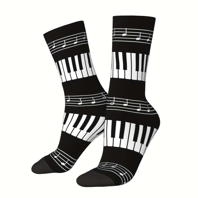 1 Pair Piano Abstract Keys  Socks
