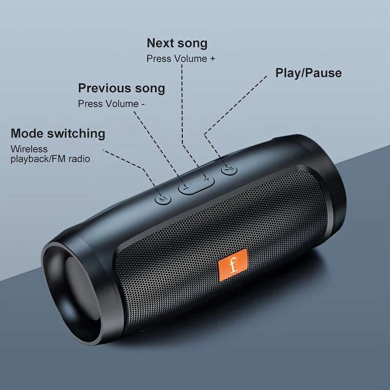 1pc Wireless Speaker Dual Channel Subwoofer Loud Surround Home Convenient Car Black