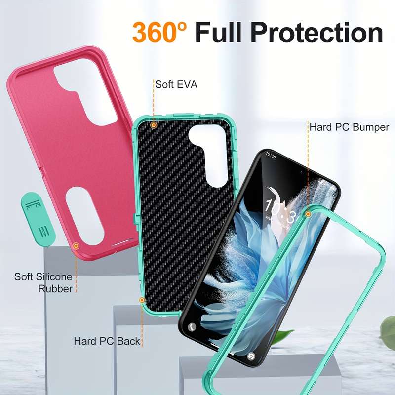 1pc Clear Add  Orange For Samsung Galaxy S23 Ultra Phone Cases