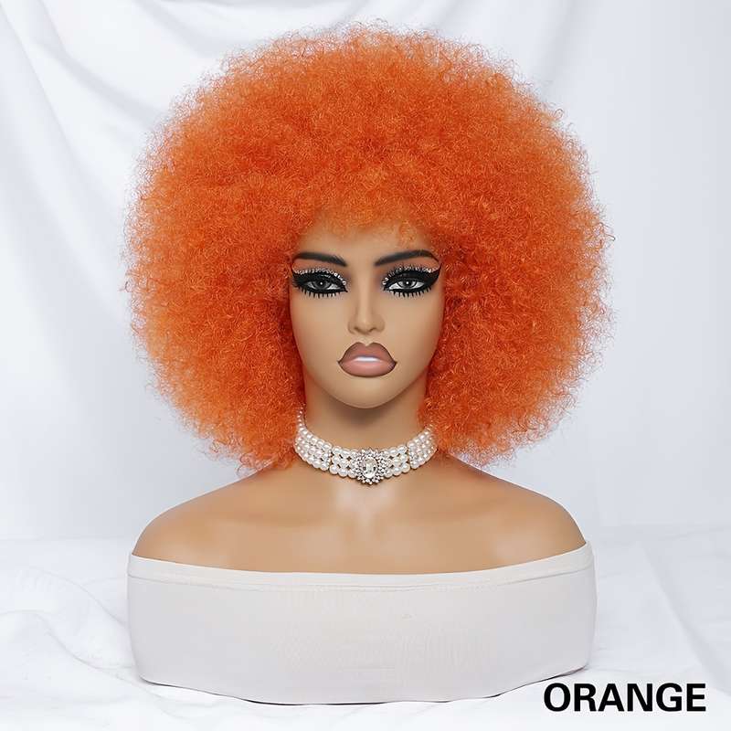 1Pc Orange 25.4cm Fashion Design Wig