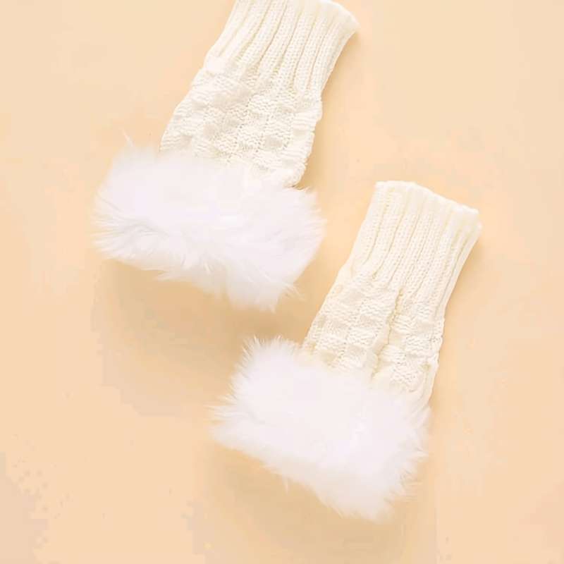 1 Pair Khaki Warm Gloves