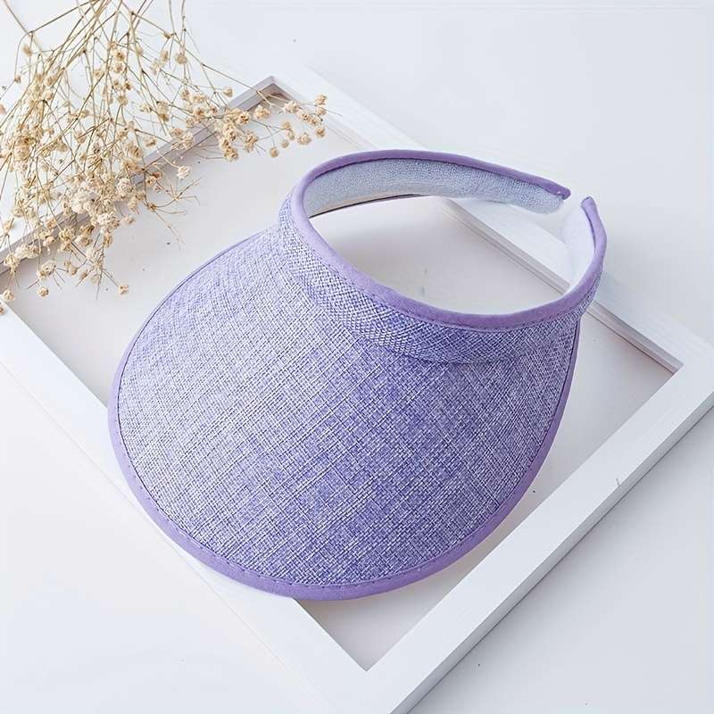 1pc Two Mixed Color Sets Unisex Combination Summer And Linen Sun Hats Hollow Top Hats Large Brim Be