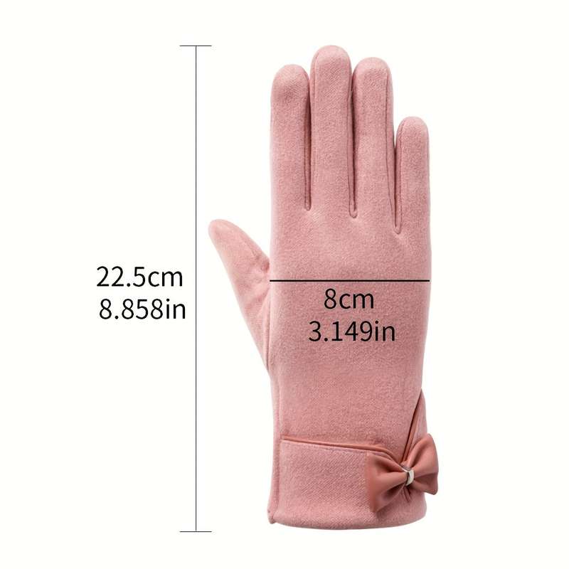 1 Pair Khaki Fleece Winter Warm Gloves