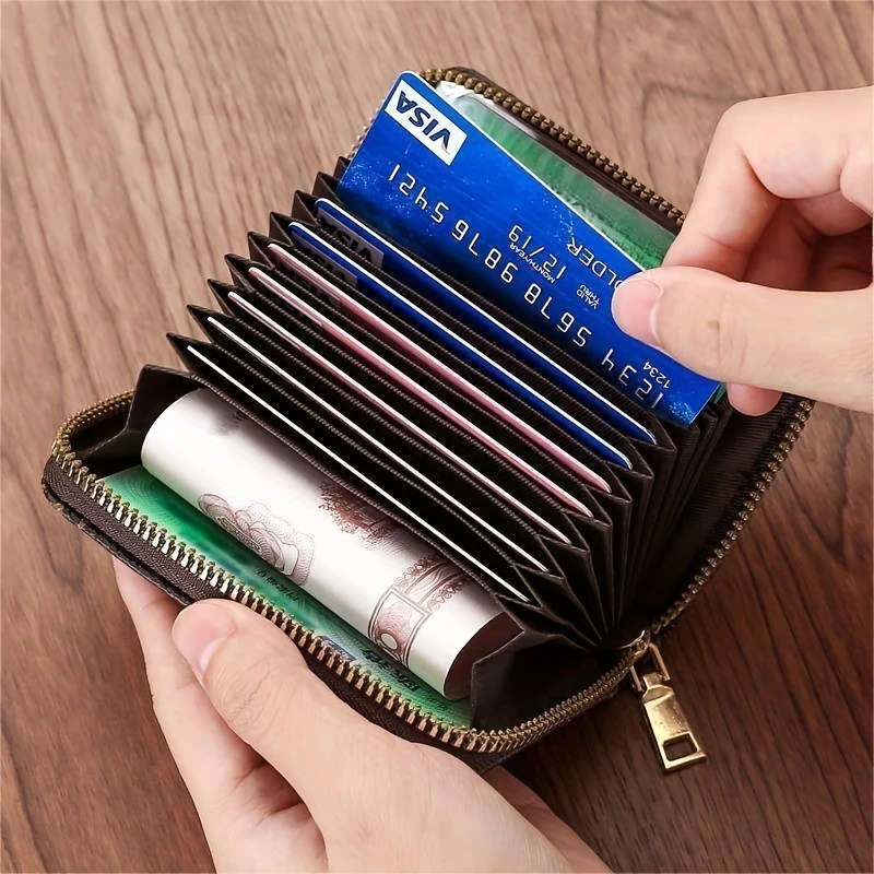 Women's Vintage Plaid Zipper Coin Purse and Credit Card Holder