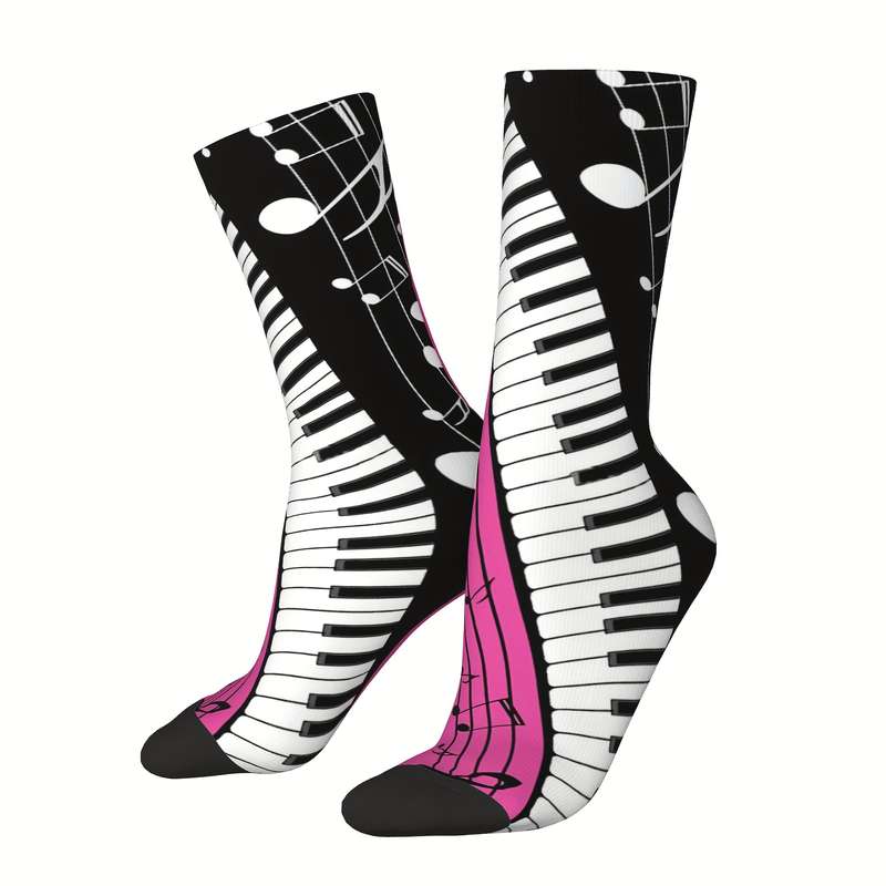 1 Pair Piano Abstract Keys  Socks