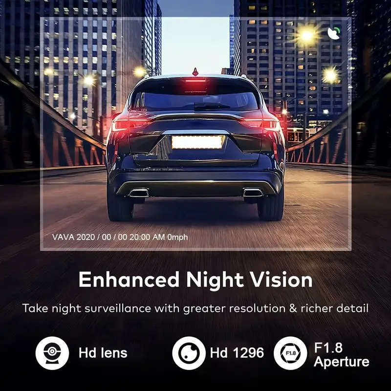Integrated Dashcam with Front And Interior Cameras Featuring HD 1080P Loop