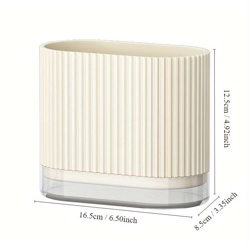 1pc Utensil Holder Countertop Knife Fork Storage Drain Box Multifunctional Plastic Rectangu