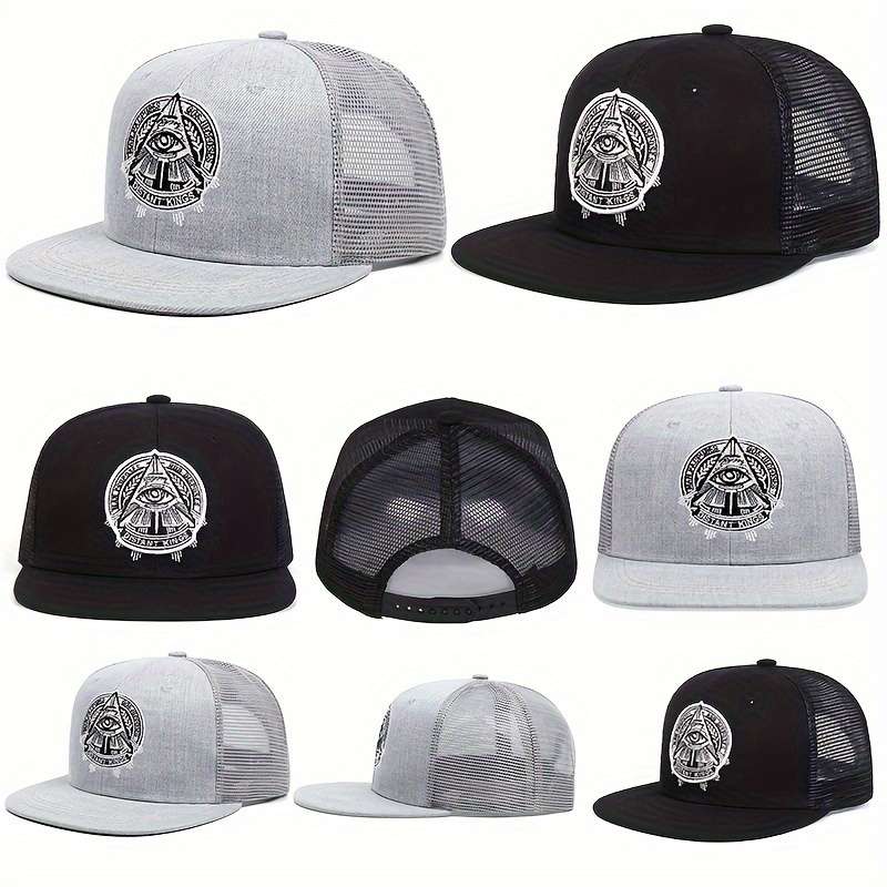 1pc God's Eye Pattern Embroidered Men's Sunshade And Windproof Baseball Cap