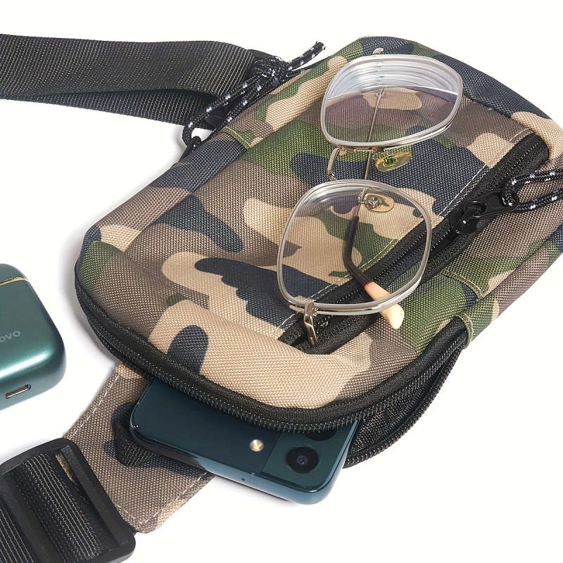 1pc Men's Camouflage Small Crossbody Bag Lightweight Satchel Shoulder Bag For Traveling And Hiking P