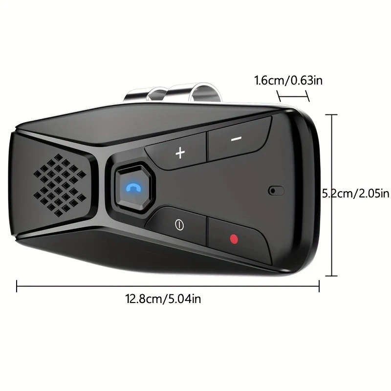 1Pc Wireless 5.0 Car Kit Hands Free Speakerphone With Mic Auto Shut Off Siri Connectivity Usb Rechar