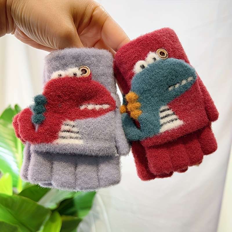 1 Pair Grey One Size Warm Gloves
