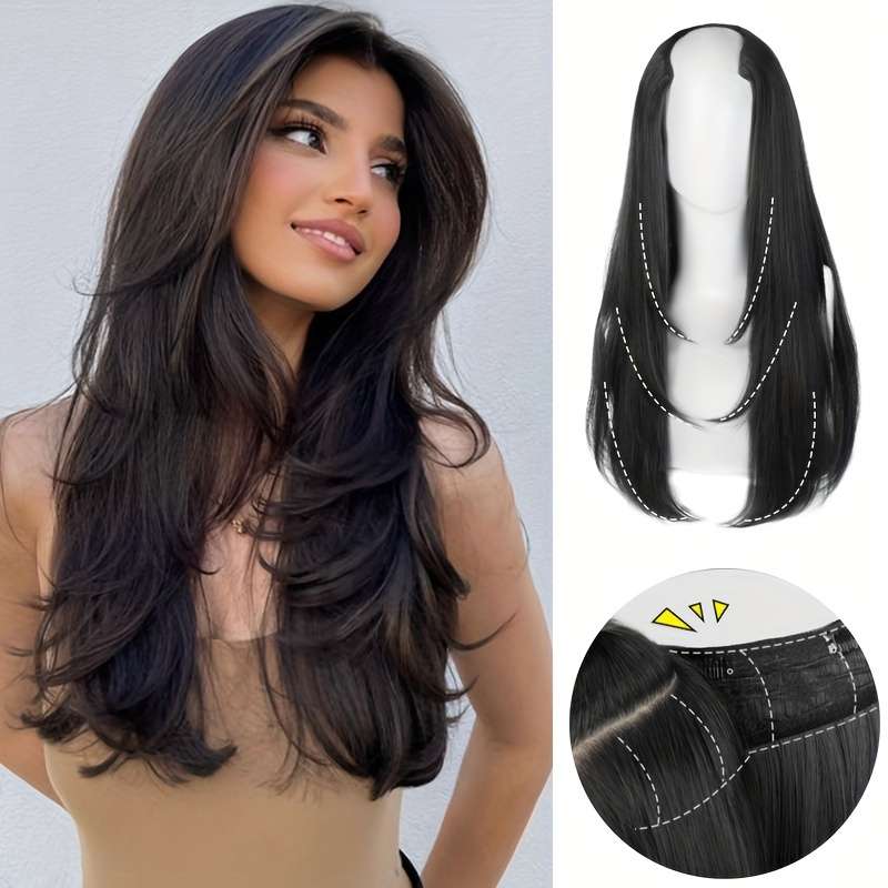 1Pc Light Brown 55.88cm Fashion Design Wig