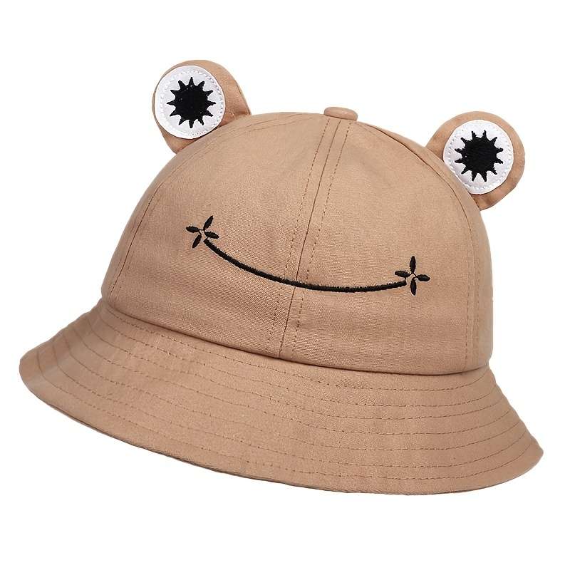 1pc Men's Cartoon Frog Bucket Hat Outdoor Sunscreen Casual Hat Suitable For Spring And Autumn