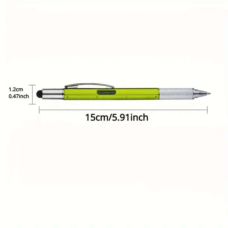 4pcs Can Write Screwdriver Multifunctional Tool Level Stylus Ruler 6-in-1 Multifunctional Pen