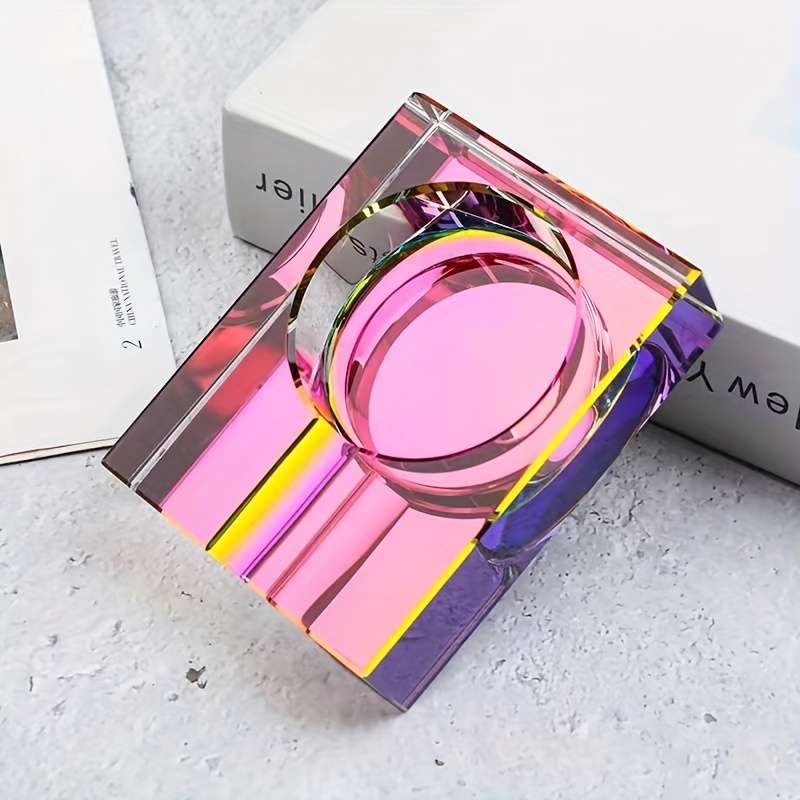 1pc Crystal Ashtray Personality Fashion Colorful Creative Advertising Promotional Glass Ashtray