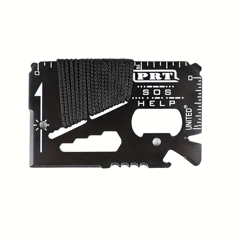 1pc 14in1 Portable Stainless Steel Multi-Function Knife Card Outdoor Camping Rope Bindi