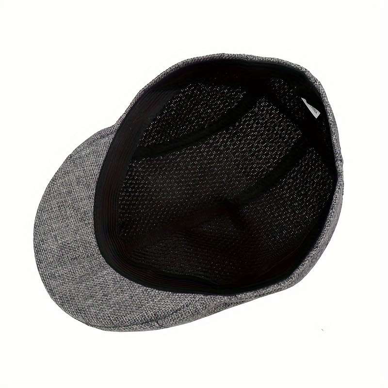 1pc Men's StylishLinen Beret Hat Retro Lightweight Duckbill Cap for Middle-Aged Elderly Brea