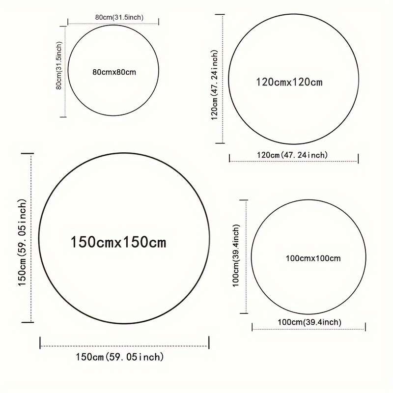 1Pc Round 47x47inch 120x120cm Floor Mat
