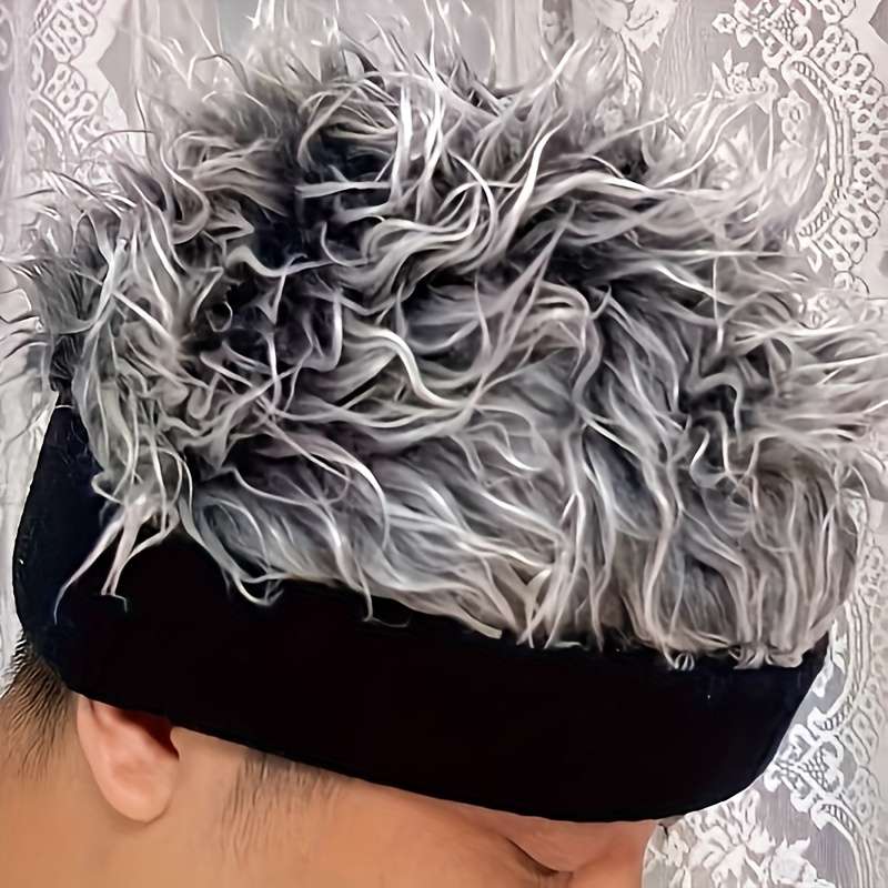 1pc Vintage-Inspired Men's Brimless Hat in Gray White Retro Street Style Performance Access