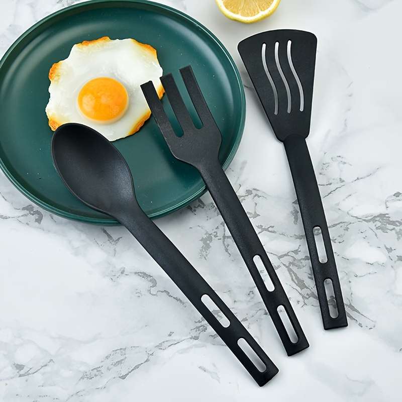 3pcs set Integrated Nylon Kitchenware Three Piece Set Kitchen Cooking Non Stick Pot Spatula