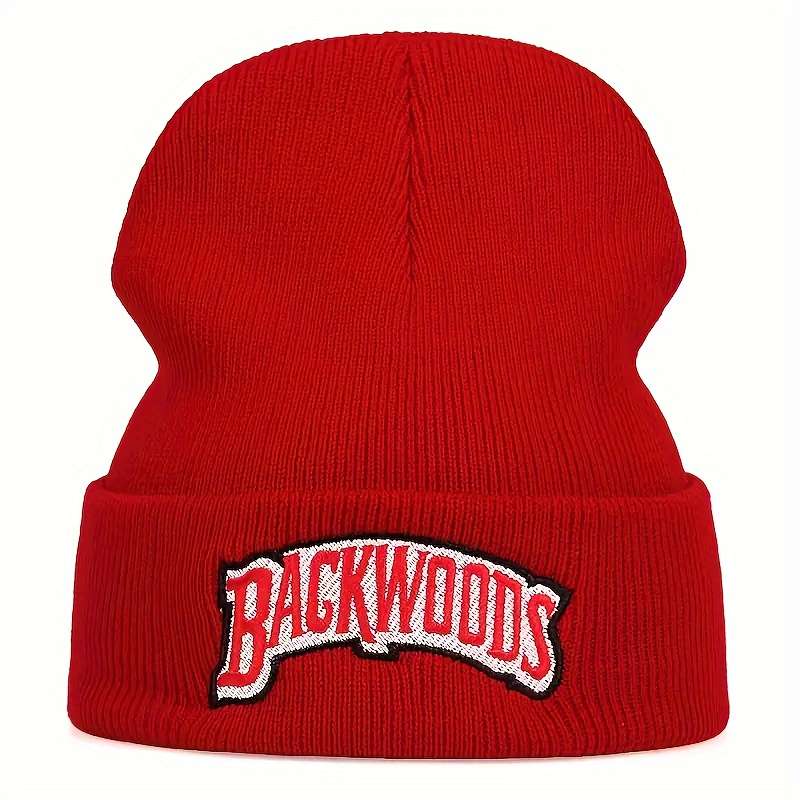 1pc 1pc Autumn And Winter Unisex Backwoods Embroidery Hip Hop Knitted Hat Elastic Foldable Trend