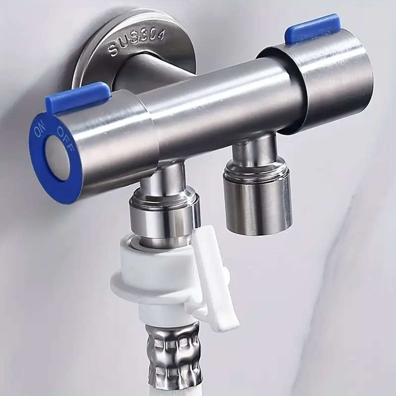 1pc Wall Mounted Stainless Steel Shower Diverter with Double Handle Control Easy Installation and Co
