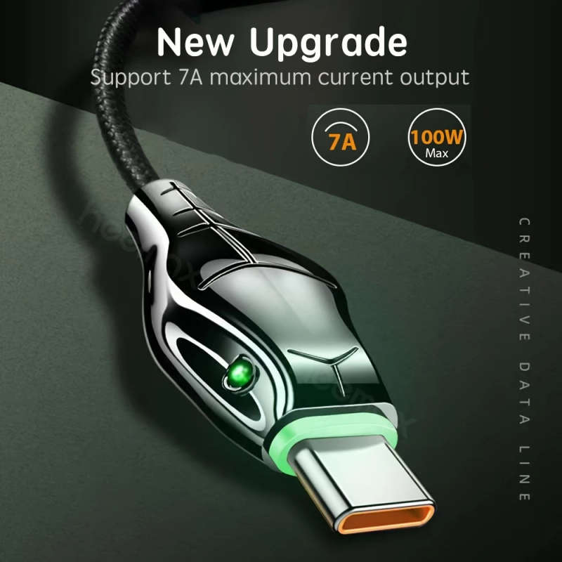 1pc 300cm 7A USB A To Type C Cable 100W Max For Honor 50Pro 66W Max Super Fast Charging AFC Fast