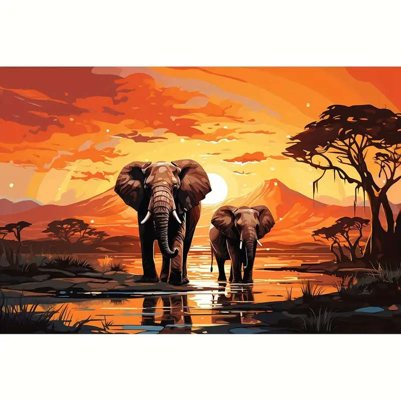 1pc Large Size 30x40cm 11.8x15.7Inch Canvas Round Diamond Shape Full Rhinestone Painting 5D Diamond