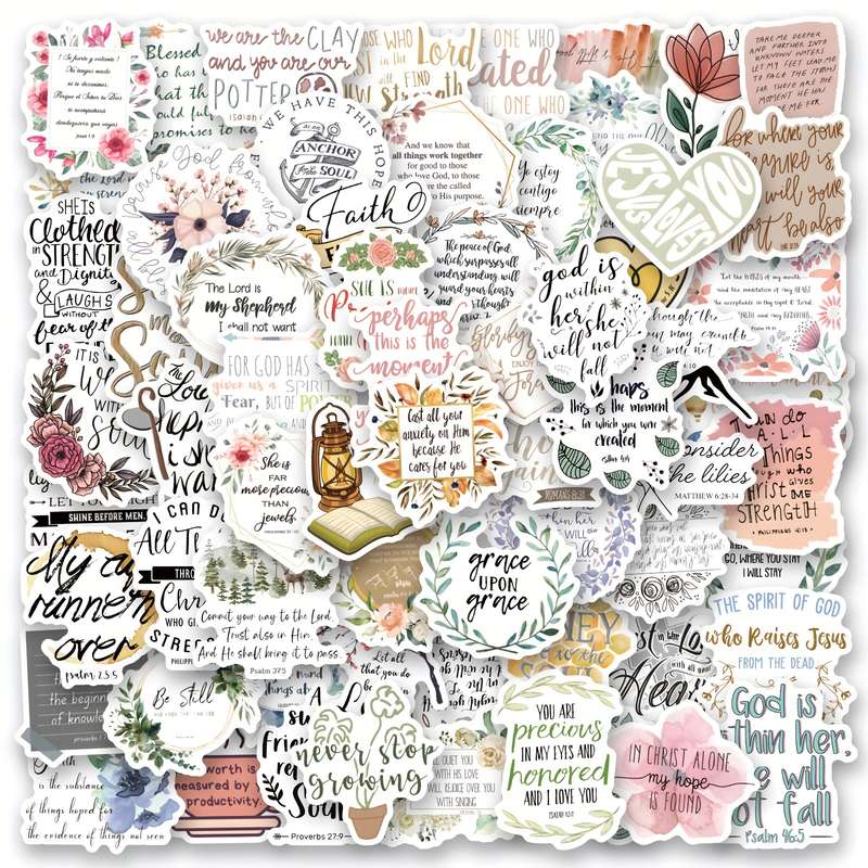 100pcs Bible Stickers Jesus Christian Themed Stickers