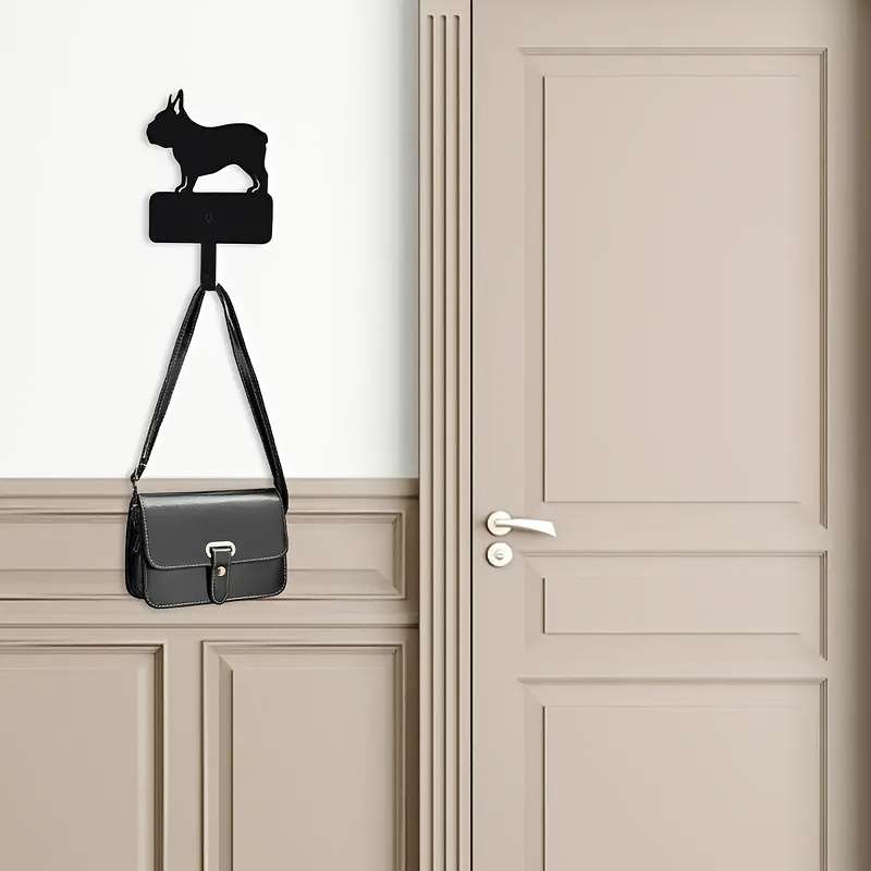 Vintage Bulldog Metal Coat HookMatte Finish Easy Stick-On Installation for Keys  Decor in Livin