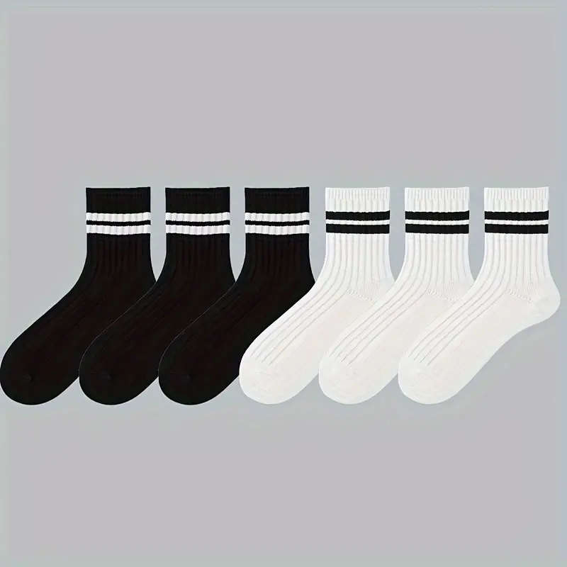 6 Pairs Of Men's Autumn And Winter Thickened Trendy Socks Breathable Comfy Casual Unisex Socks For M
