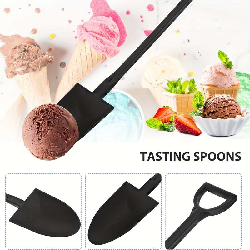 50pcs Plastic Disposable Mini Ice Cream Dessert Scoop Pudding Yogurt Scoop Spoon Shovels Suit