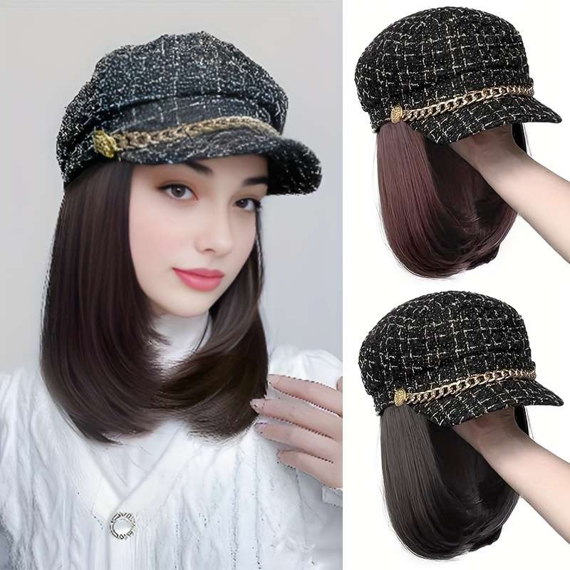 1Pc Dark Brown 25.4cm Fashion Design Wig