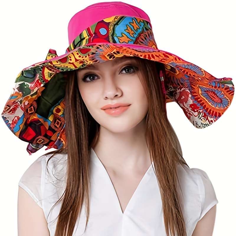 1pc Stay Protected in Style Women's Large Brim UV Protection Summer Sun Hat for Beach Vacation